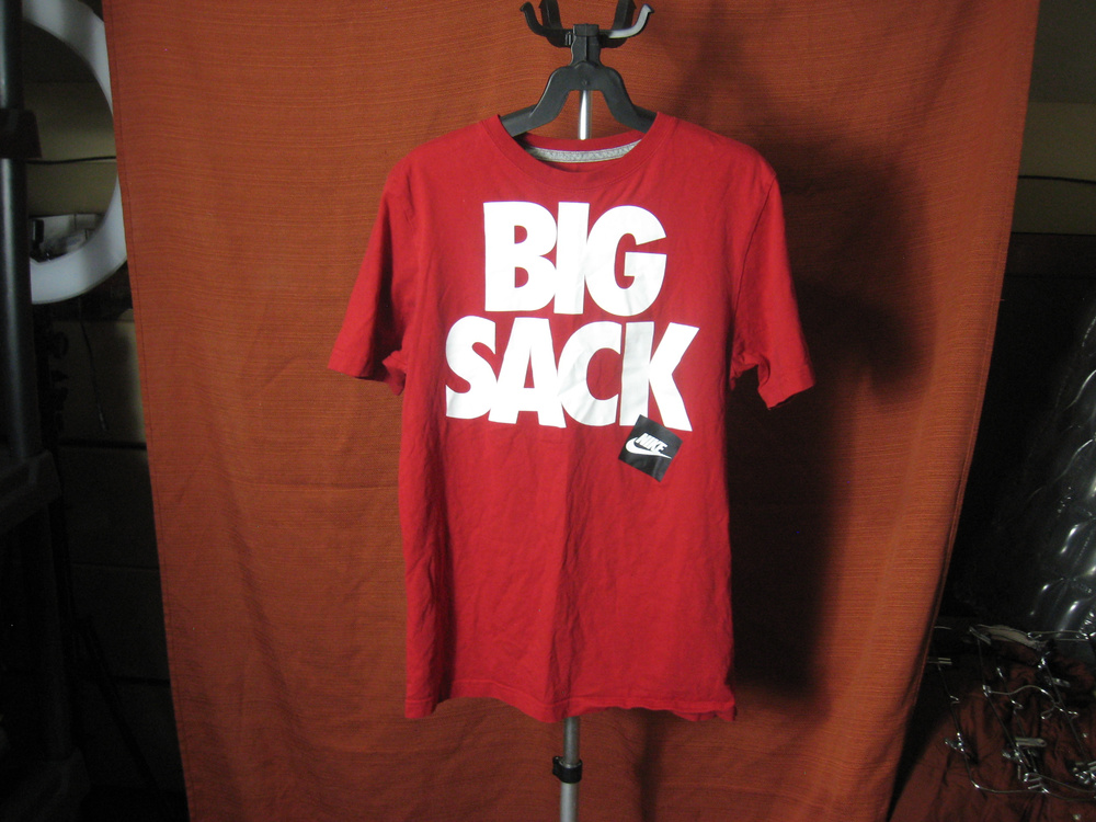 Nike Big Sack Graphic T Shirt Red White Size S